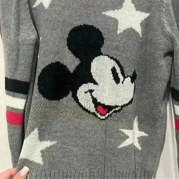 CHASER Disney Mickey Mouse Cotton Blend Long Sleeve Crew Neck Pullover - Picture 3 of 4